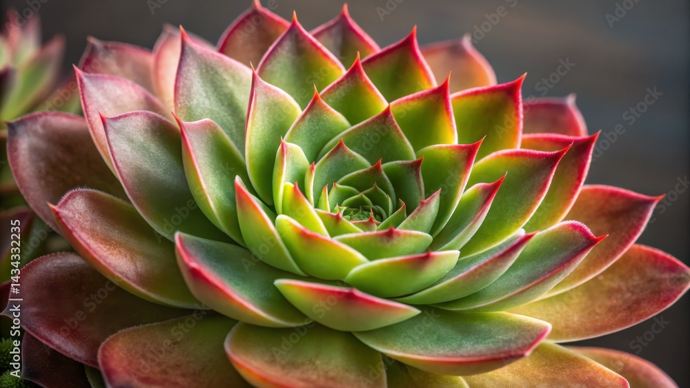 Macro shot of red and green succulent, layered pattern, botanical , plant, nature Macro shot of red and green succulent, layered pattern, botanical , plant, nature