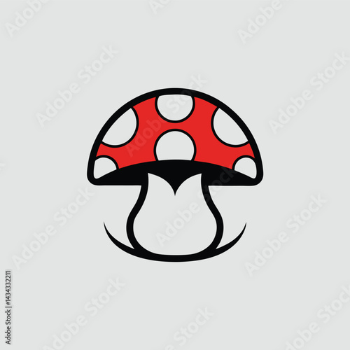 Wallpaper Mural Stylized Red Mushroom Icon Illustration Torontodigital.ca