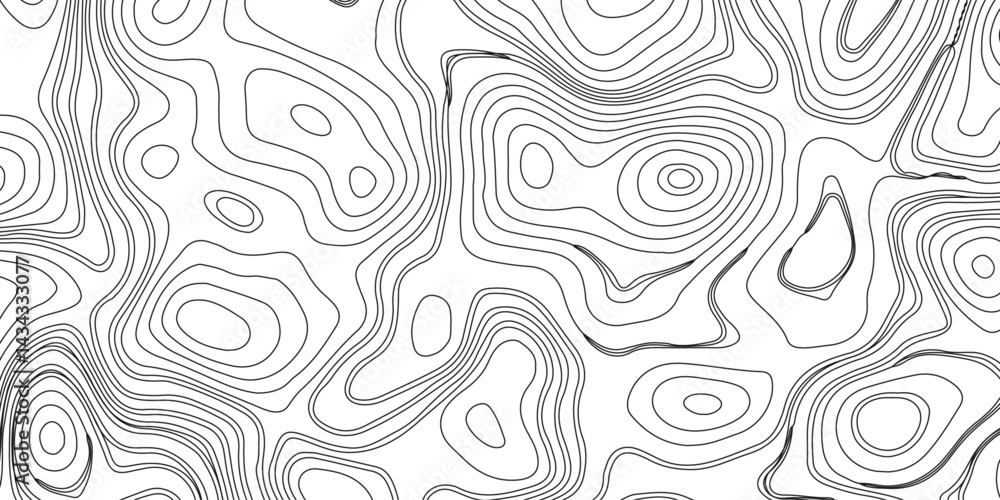 Generate a high-contrast black and white topographic map featuring detailed contour lines. The map should display various elevations using closely spaced, Topography and geography map grid abstract. Generate a high-contrast black and white topographic map featuring detailed contour lines. The map should display various elevations using closely spaced, Topography and geography map grid abstract.