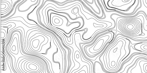 Generate a high-contrast black and white topographic map featuring detailed contour lines. The map should display various elevations using closely spaced, Topography and geography map grid abstract.