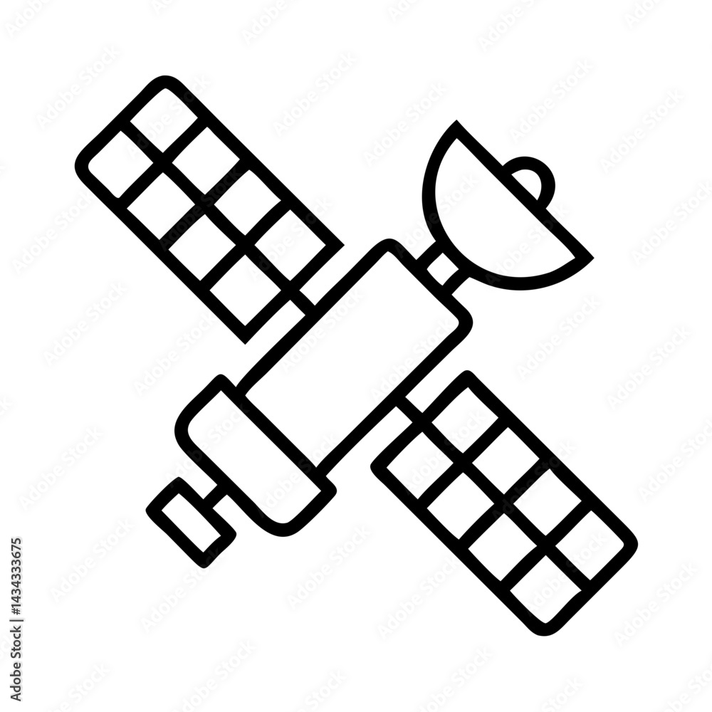 Satellite icon vector illustration, space satellite outline, communication satellite imagery and design Satellite icon vector illustration, space satellite outline, communication satellite imagery and design