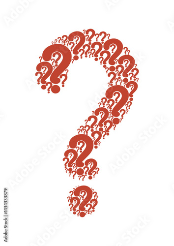 Giant red question mark vector illustration