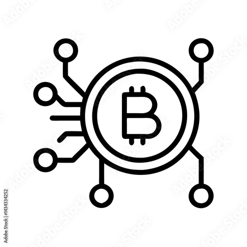 Bitcoin cryptocurrency blockchain technology network digital currency decentralized finance icon
