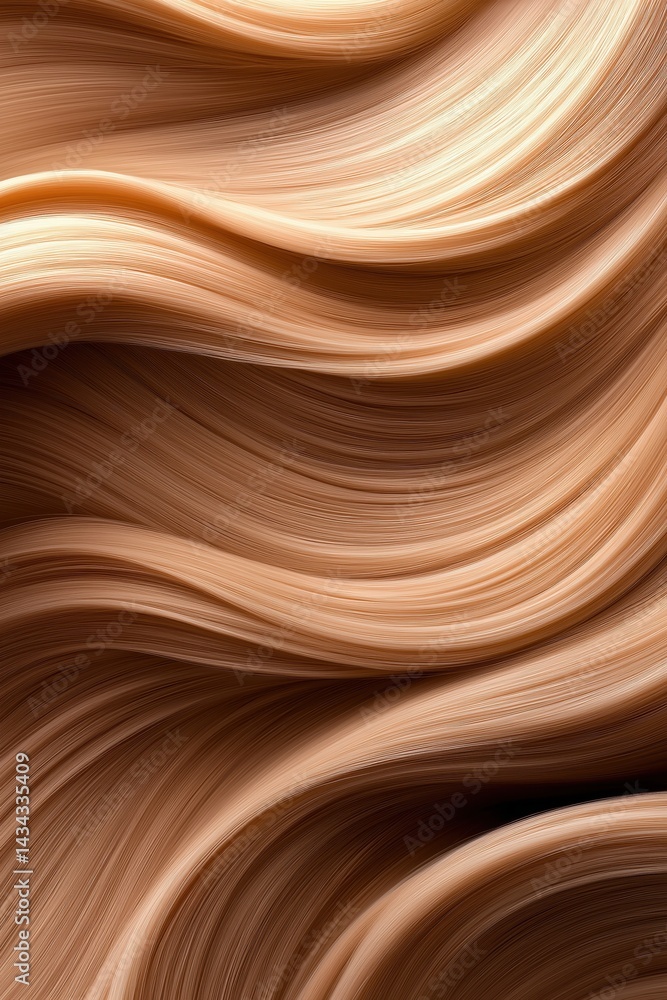 Close-up view of shiny golden synthetic hair strands showcasing high-definition texture and softness in blonde coloration