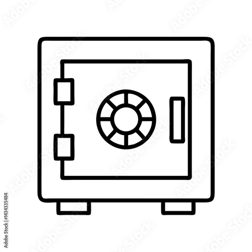 Safe box icon vector illustration security strongbox deposit protection money storage outline symbol