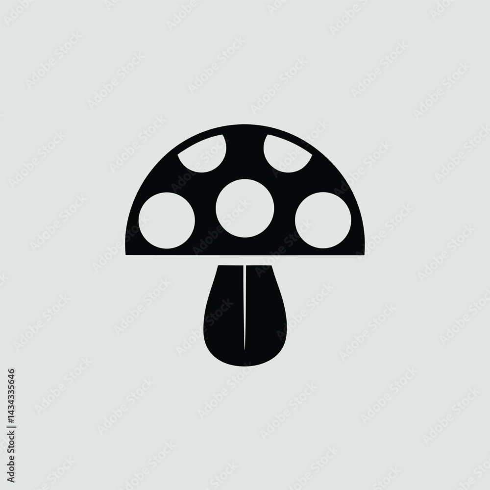 Simple Black Mushroom Icon Graphic Design Element Simple Black Mushroom Icon Graphic Design Element