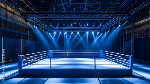 Obraz na płótnie a blue and white women's boxing ring. w salonie
