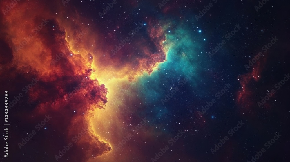 Fototapeta premium Colorful space galaxy cloud nebula. Stary night cosmos. Universe science astronomy. Supernova background wallpaper