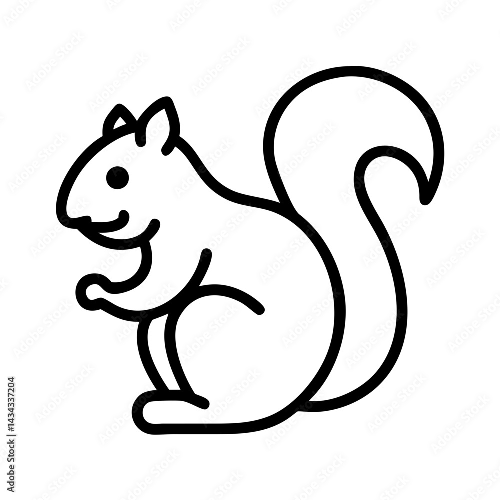 Fototapeta premium Find cute squirrel vector outline drawing free download animal illustration graphic design element