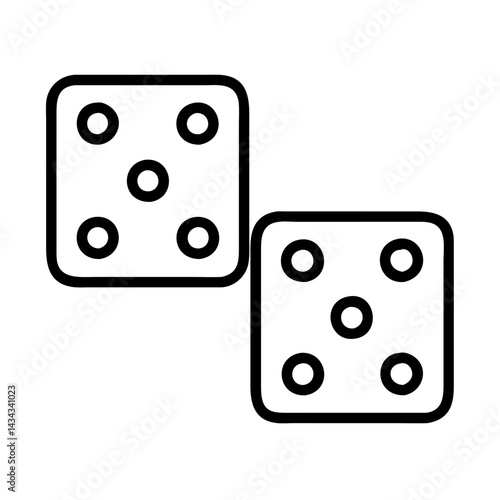 Two dice icon vector illustration, gambling and casino games, chance and luck, flat design style