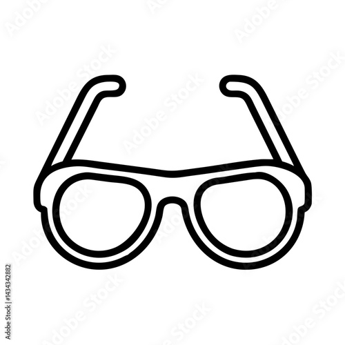 Glasses outline vector icon for eyewear fashion style optical lens vision and eye protection design
