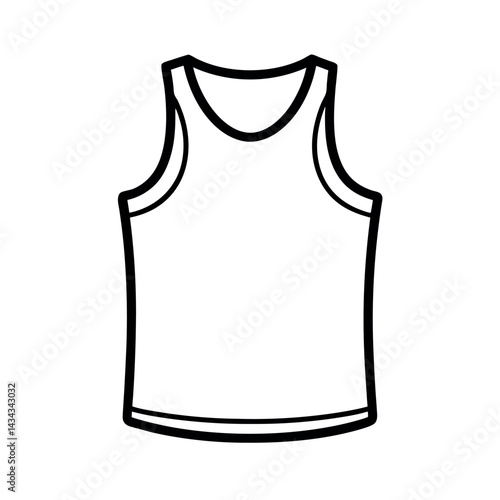 Tank Top Lineart Vector