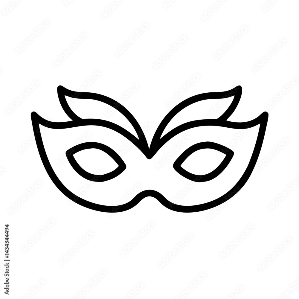 Outline masquerade mask vector graphic for party costume ball venetian carnival design and diy projects Outline masquerade mask vector graphic for party costume ball venetian carnival design and diy projects