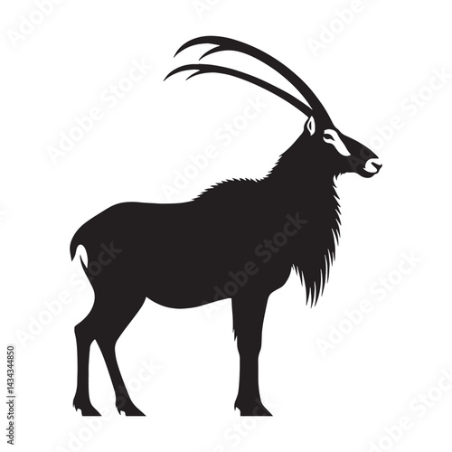 Clear-shape saiga silhouette vector built for maximum legibility – saiga silhouette – saiga vector – saiga illustration – silhouette of saiga

