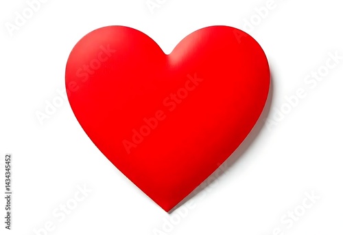 Free Download bright red 3D heart shape centered on a clean white background. The heart should have soft highlights and subtle shading to give it a realistic, slightly glossy appearance.  - GFXLoad