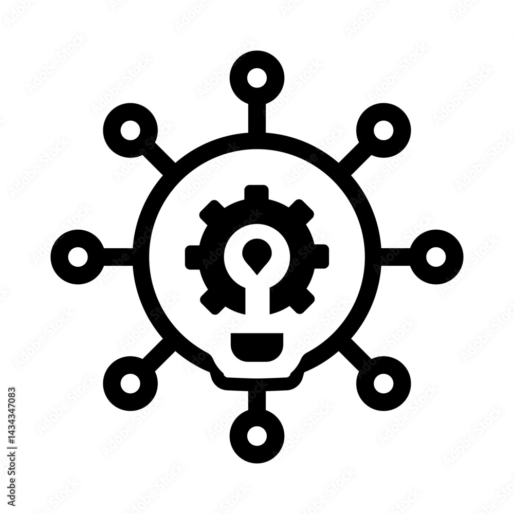 Innovation gear with light bulb icon vector illustration Innovation gear with light bulb icon vector illustration