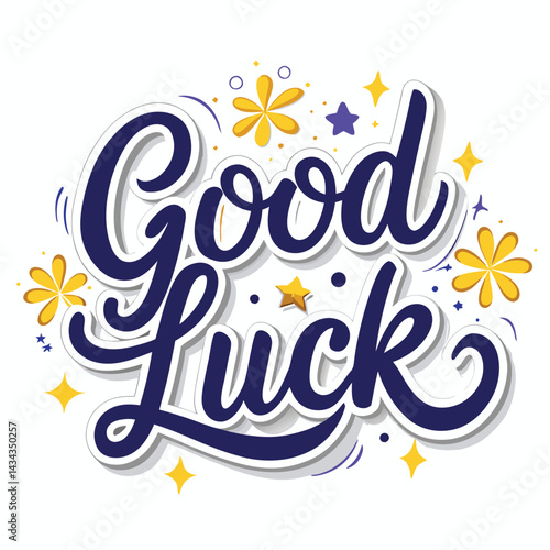 Good Luck message with decorative elements