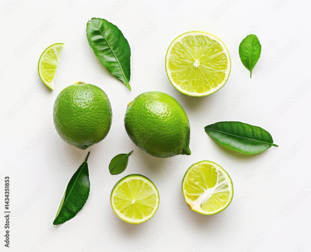 A lime’s lively green color stands out against a white backdrop, symbolizing the refreshing and natural taste of tropical fruits. A lime’s lively green color stands out against a white backdrop, symbolizing the refreshing and natural taste of tropical fruits.