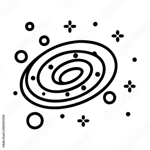 Galaxy illustration: explore cosmos, universe, space, astronomy, and celestial bodies vector art