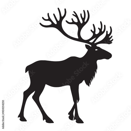 Sleek-profile caribou silhouette vector optimized for web and print – caribou silhouette – caribou vector – caribou illustration – silhouette of caribou

