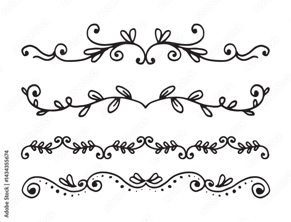 Set Hand drawn wedding album ornaments Set Hand drawn wedding album ornaments
