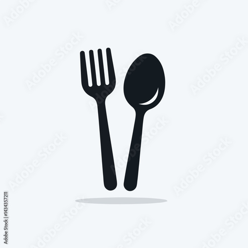 fork and spoon silhouette vector elements