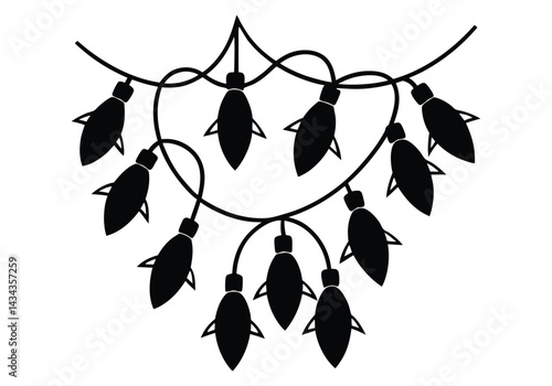 Silhouette Christmas Light isolated on white background