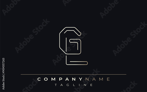 GL Abstract Line Style Logo. Minimalist Design Featuring the Letters G and L Abstract Line Style