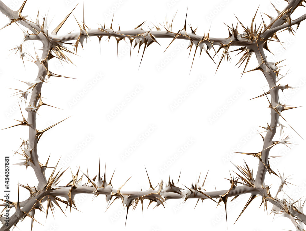 Obraz premium spines and thorns frame vector png