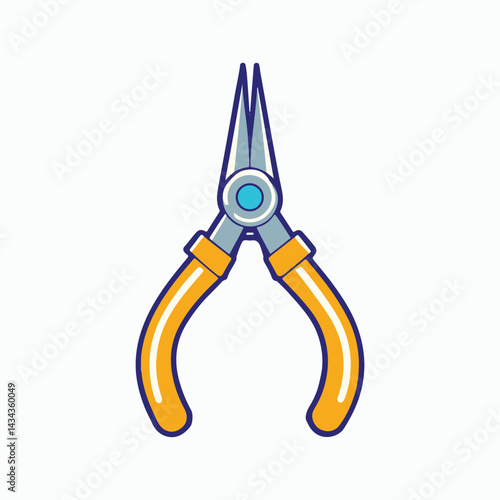 needle nose pliers vector art illustration