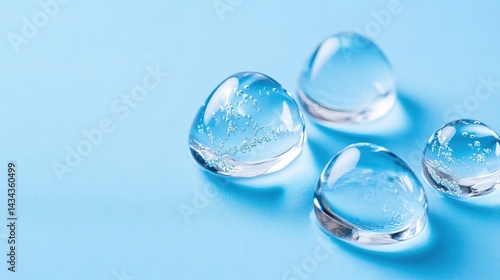 Wallpaper Mural A drop of water in its ice, liquid, and vapor forms placed on a clear surface.  Torontodigital.ca