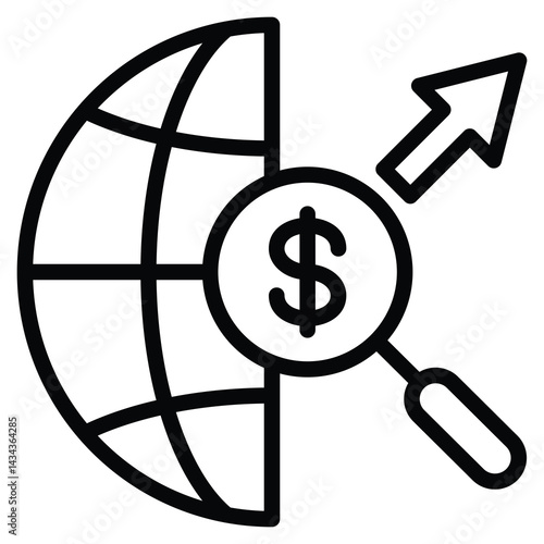 Monetary Inflation icon line vector illustration