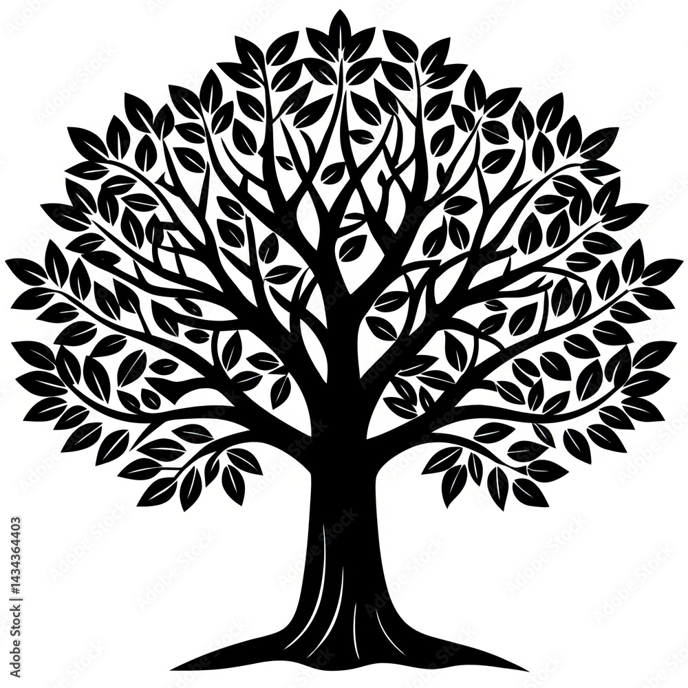 Obraz premium Diverse Tree Silhouette And Jungles Vectors