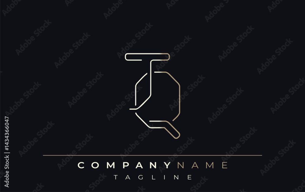 JQ Abstract Line Style Logo. Minimalist Design Featuring the Letters J and Q Abstract Line Style JQ Abstract Line Style Logo. Minimalist Design Featuring the Letters J and Q Abstract Line Style