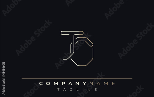 JO Abstract Line Style Logo. Minimalist Design Featuring the Letters J and O Abstract Line Style