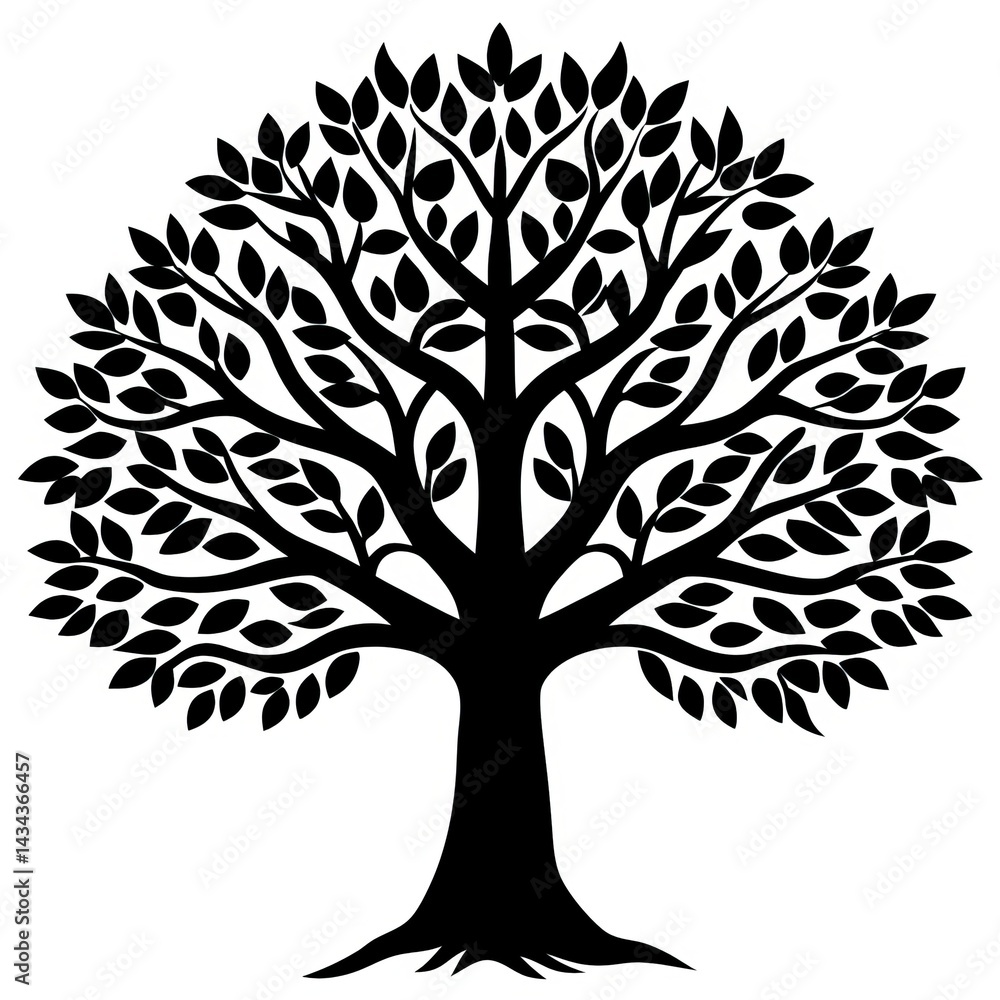 Obraz premium Diverse Tree Silhouette And Jungles Vectors