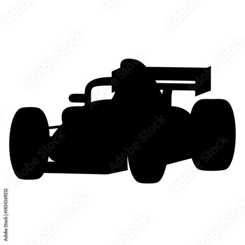 Silhouette of a Race Car,a Symbol of Speed, Competition, and Automotive Technology on a transparent background