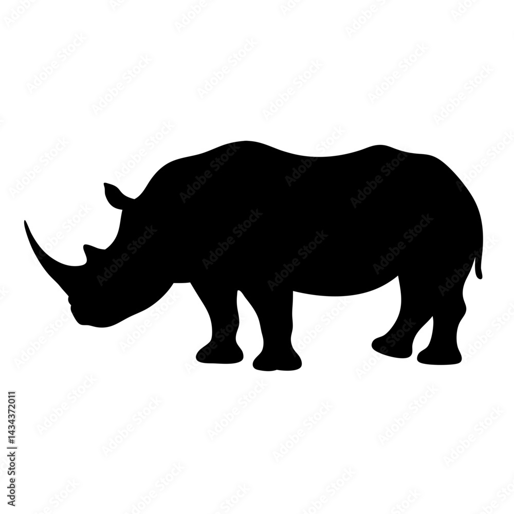 Silhouette of a Rhino A Powerful andMajestic Creature in Dark and Striking Form on a transparent background Silhouette of a Rhino A Powerful andMajestic Creature in Dark and Striking Form on a transparent background