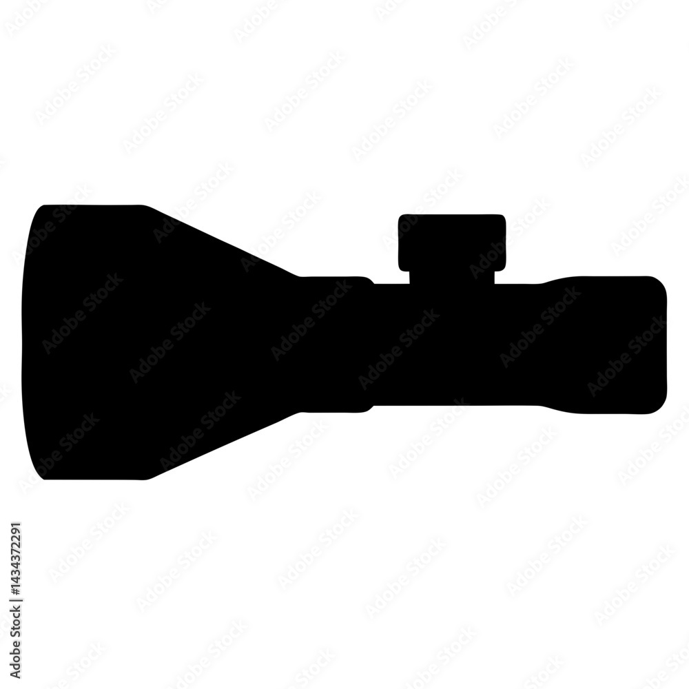 Silhouette of a Rifle Scope Optical Sightfor Aiming in Shooting Sport or Hunting Activity on a transparent background Silhouette of a Rifle Scope Optical Sightfor Aiming in Shooting Sport or Hunting Activity on a transparent background