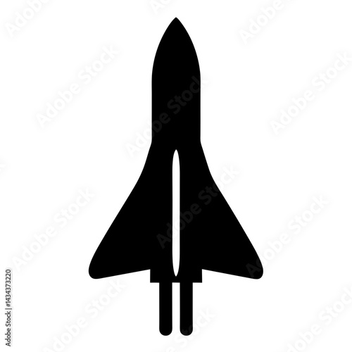 Silhouette of a Space Shuttle Readyfor Launch A Bold and Iconic Design on a transparent background