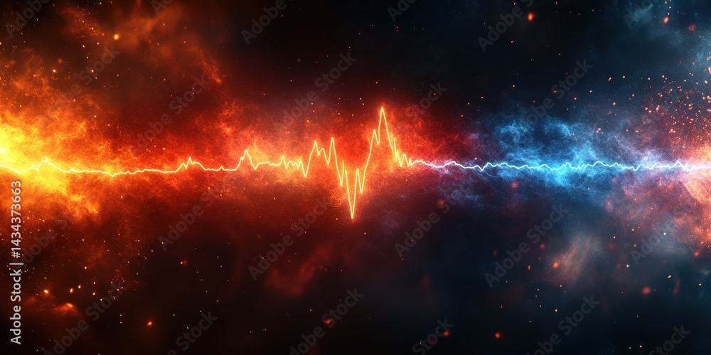 Naklejka premium Cosmic clash of opposing energies.