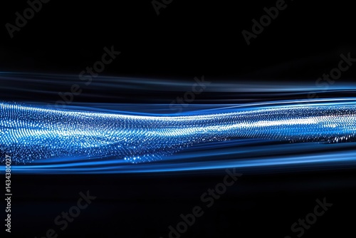 Abstract Blue Cityscape Night Lights Digital Signal