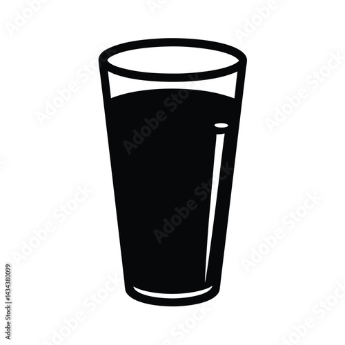 highball glass stencil icon vector illustration