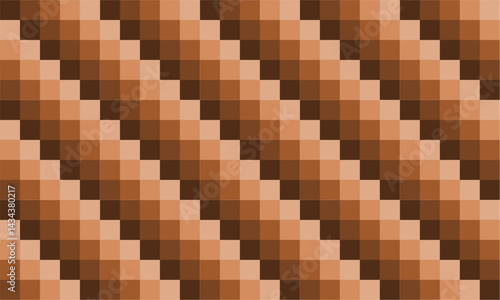 brown gradient stair step of block square repeat pattern, replete image, design for fabric printing, patter print