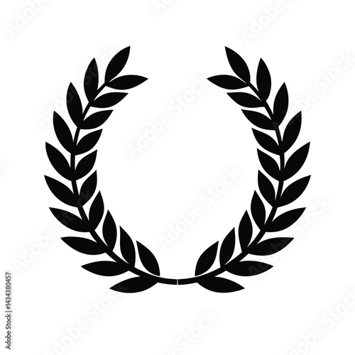 laurel wreath stencil icon vector illustration