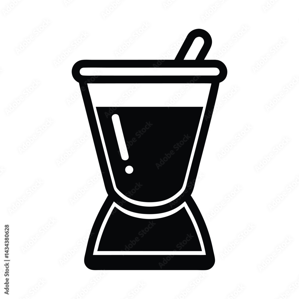 mixing glass stencil icon vector illustration mixing glass stencil icon vector illustration