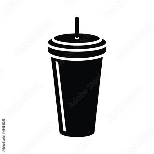 reusable tumbler stencil icon vector illustration