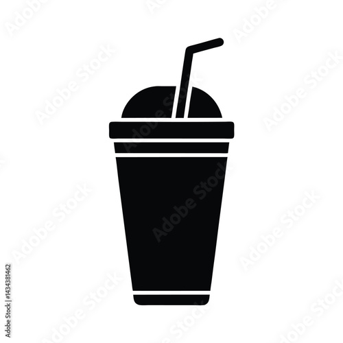 smoothie cup stencil icon vector illustration