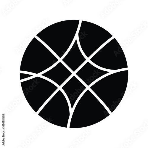 streetball ball stencil icon vector illustration