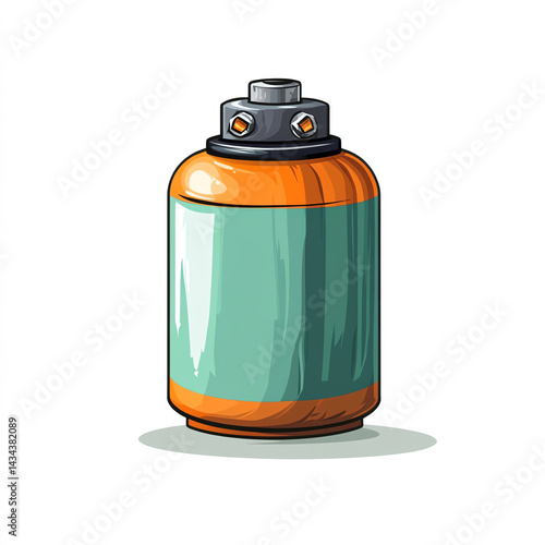 Obraz na płótnie A detailed illustration of a spray paint can, showcasing its vibrant colors and design for creative projects. w salonie